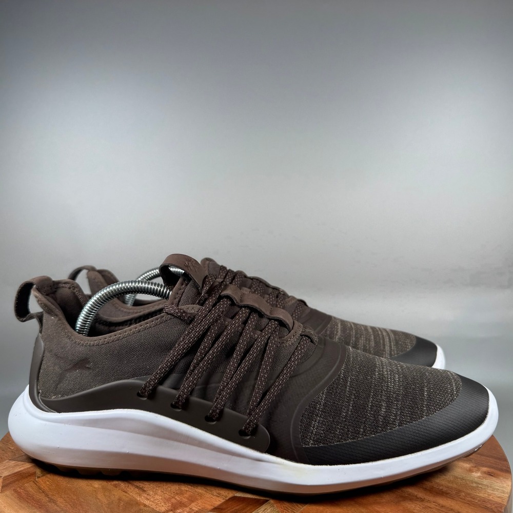 Puma Ignite Fasten8 Mens Golf Shoes Brown White Spikeless 192461 01 Size 10